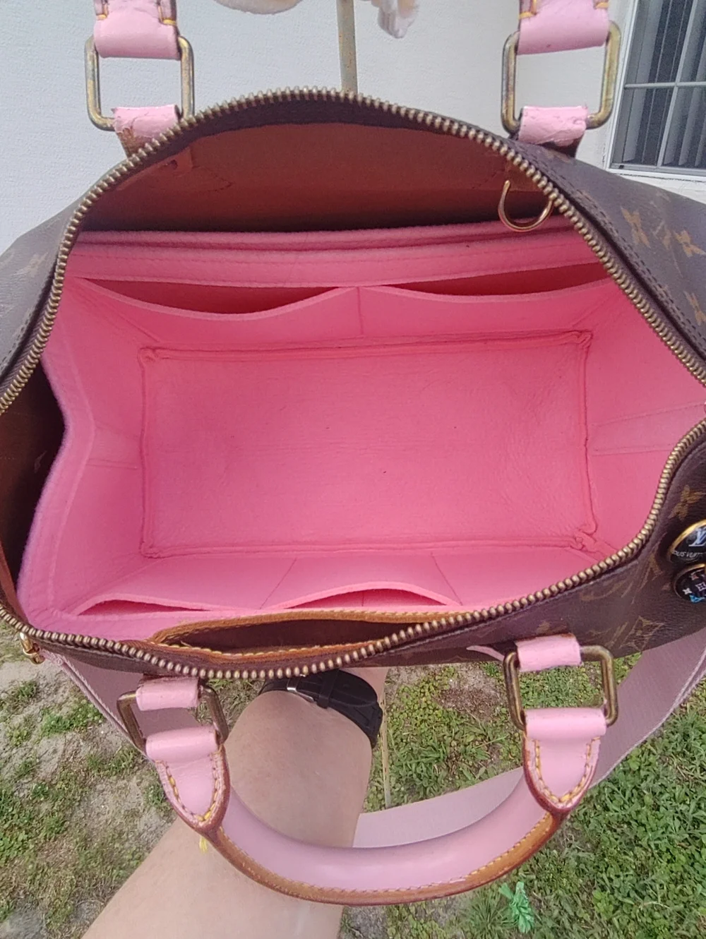 Louis Vuitton Speedy 35 Converted To Bandolier -Pink &Black - Picture 11 of 16